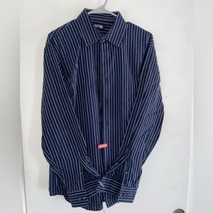 Apt. 9 Men's Dark Blue Pinstripe Dress Shirt